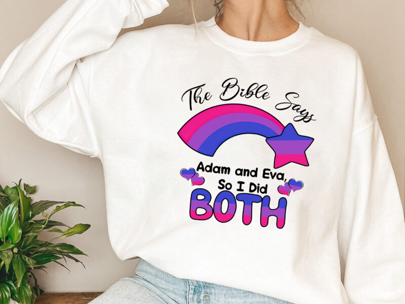 Bi Pride Bisexual Gift Bisexuality Gift Mug The Bible Says Adam and Eva So I Did Both, Pink Purple Blue LGBTQ Gift for Him Her Couple, Bisexual Pride Flag Bi