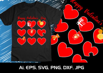 Happy Valentine’s Day,Happy valentine’s shirt print template, 14 February typography design