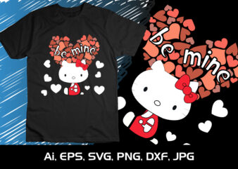 Be Mine,Happy valentine’s shirt print template, 14 February typography design