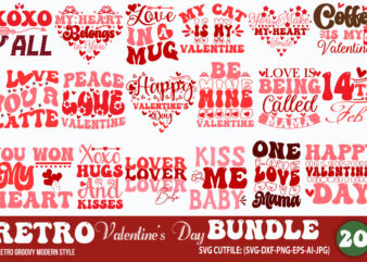 Retro Valentine’s Day Svg Bundle,retro, valentines day, valentines, heart, valentine, love, vintage, cute, xmas, day, romance, christmas, pink, romantic, valentine day, tiger, vintage lettering, retro lettering, matchbox, retro heart, retro t shirt design online