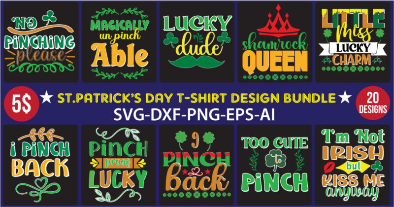 st.patrick’s DayT-shirt Design Bundle