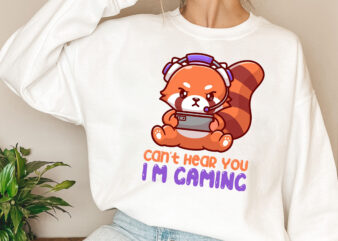 Can_t Hear You I_m Gaming Cute Red Panda Gaming Gamer NL