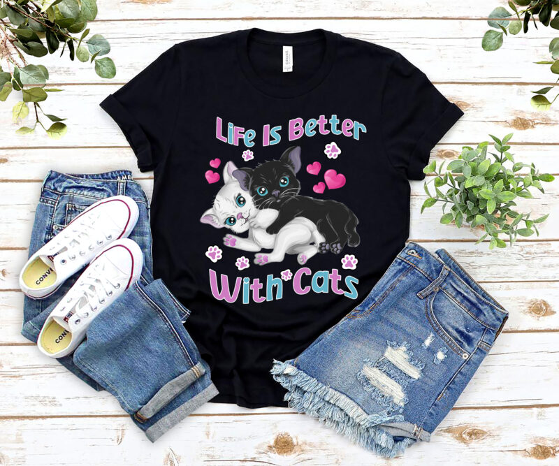 Cat Lovers Life Is Better With Cats Valentine_s Day Cat Mom NL