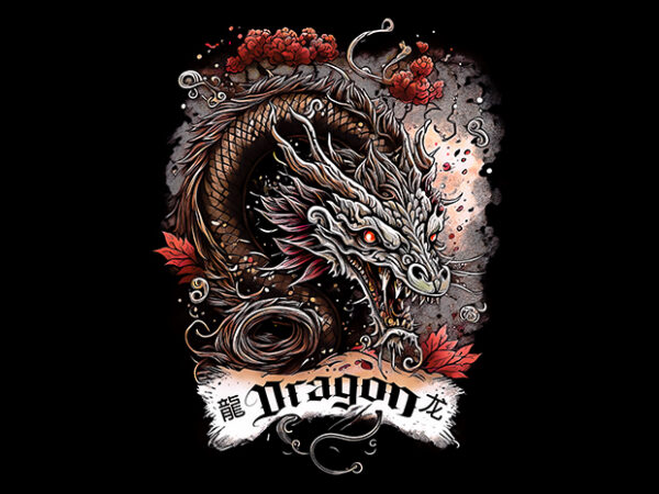 Chinese dragon zodiac t shirt vector file
