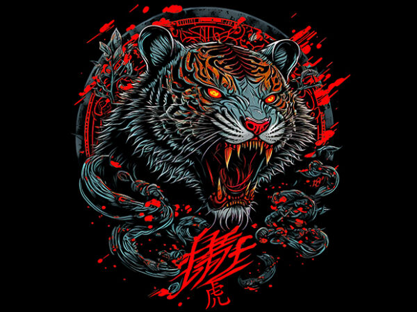Chinese tiger zodiac t shirt vector file