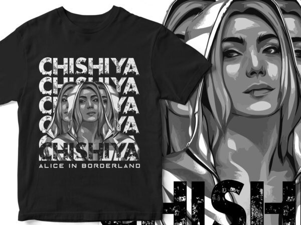 Arisu graphic t-shirt, alice in borderland, arisu, usagi, graphic t-shirt design, netflix fan art