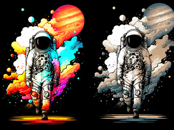 Colorful astronaut v2 t shirt vector file