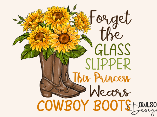Cowboy boots sunflower sublimation png t shirt vector file