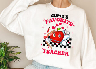 Cupid_s Favorite Teacher Png, Teacher Valentines Day Png, Retro Valentines Png, Checkered Teacher, Teacher Gift PNG File TL