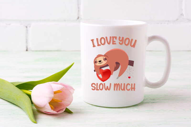 Cute Lazy Sloth Holding Heart Love Funny Valentines Day NL