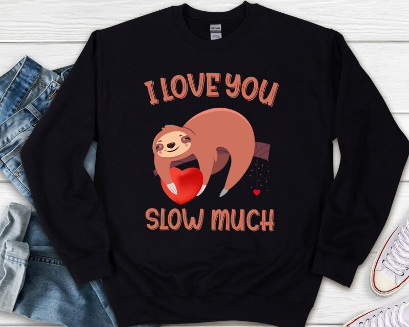 Cute Lazy Sloth Holding Heart Love Funny Valentines Day NL