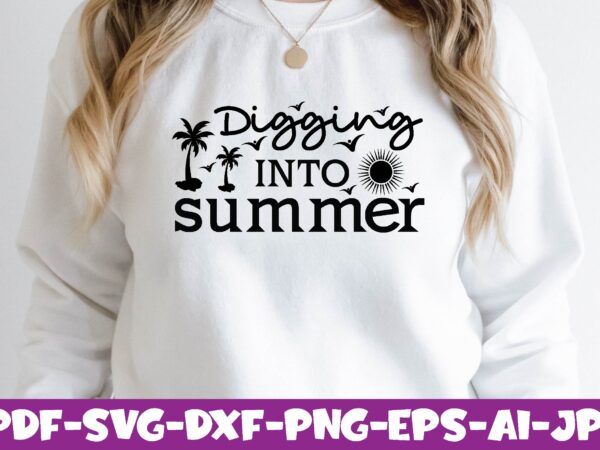 Digging into summer t shirt vector illustration