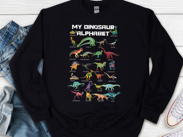 Dinosaur alphabet dino abc kids dinosaur lovers cute dino nl t shirt vector illustration