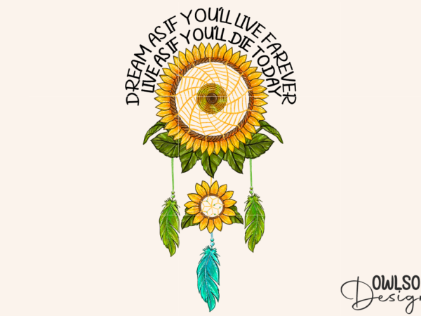 Dreamcatcher sunflower sublimation png t shirt vector illustration