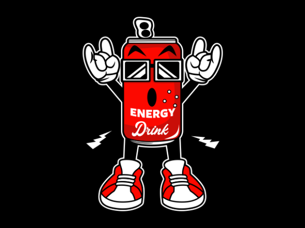Energy drink rock and roll cartoon vector clipart