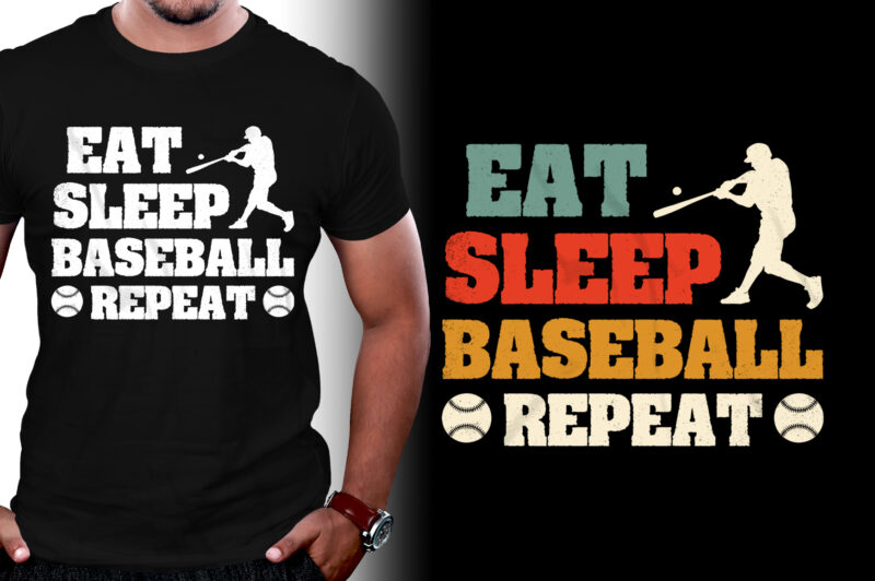 Eat Sleep Baseball Repeat T-Shirt Design