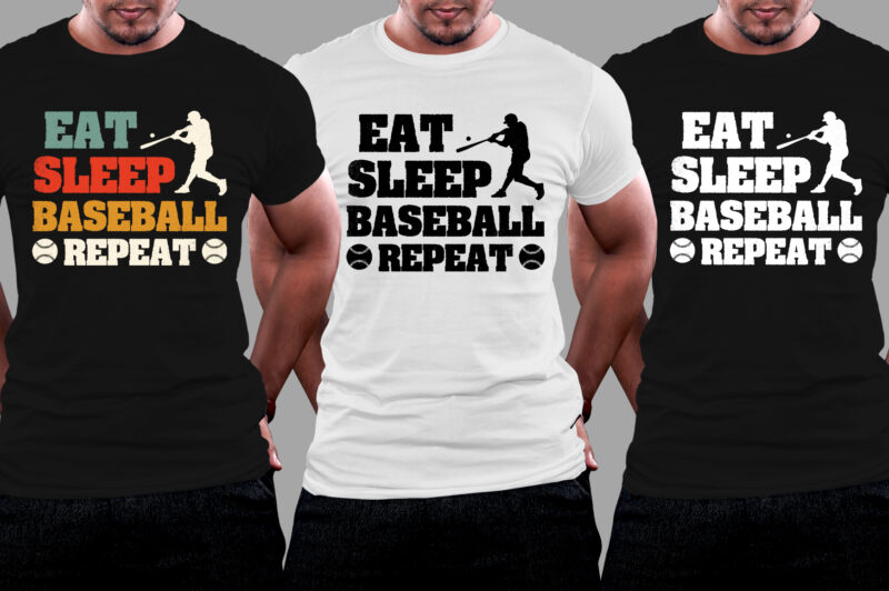 Eat Sleep Baseball Repeat T-Shirt Design