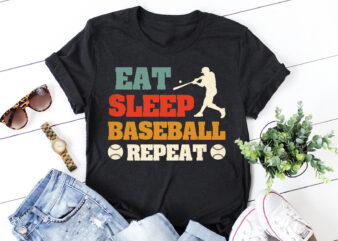 Eat Sleep Baseball Repeat T-Shirt Design