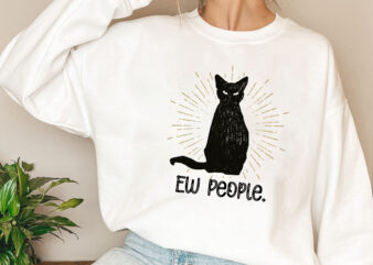 Ew People Funny Judgemental Black Cat Owners Cat Lovers NL vector clipart