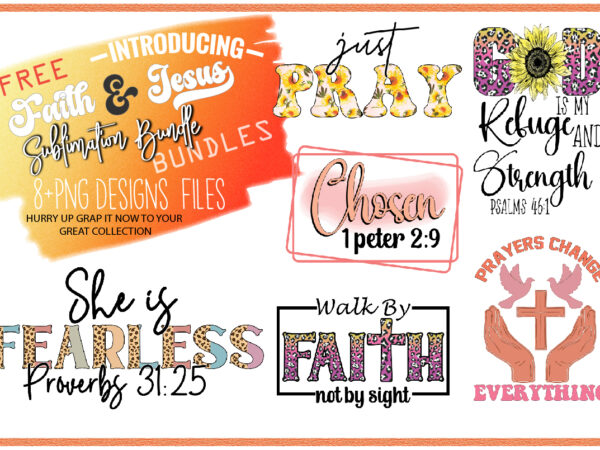 Faith & jesus sublimation bundle t shirt graphic design