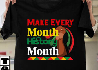 Make Every Month History Month T-shirt Design, black history month,black history,black history month for kids,black history month song,black history facts,black history month uk,black history month rap,black history month 2020,black history