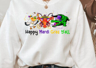 Funny Alligator Crawfish Pelican Mardi Gras Party Matching NC