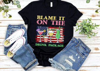 Funny Cruise Blame It On The Drink Package Drinking Squad USA Flag NL t shirt graphic design