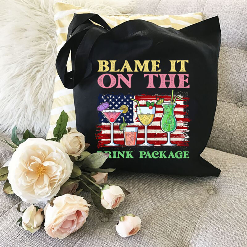 Funny Cruise Blame It On The Drink Package Drinking Squad USA Flag NL