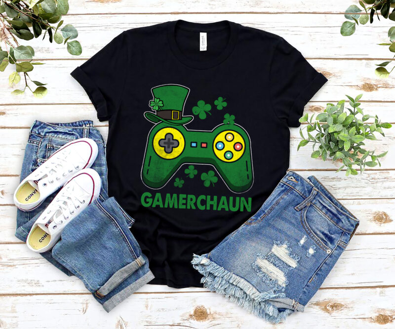 Funny Gamerchaun Irish Gamer Paddys Men St Patrick Day NL