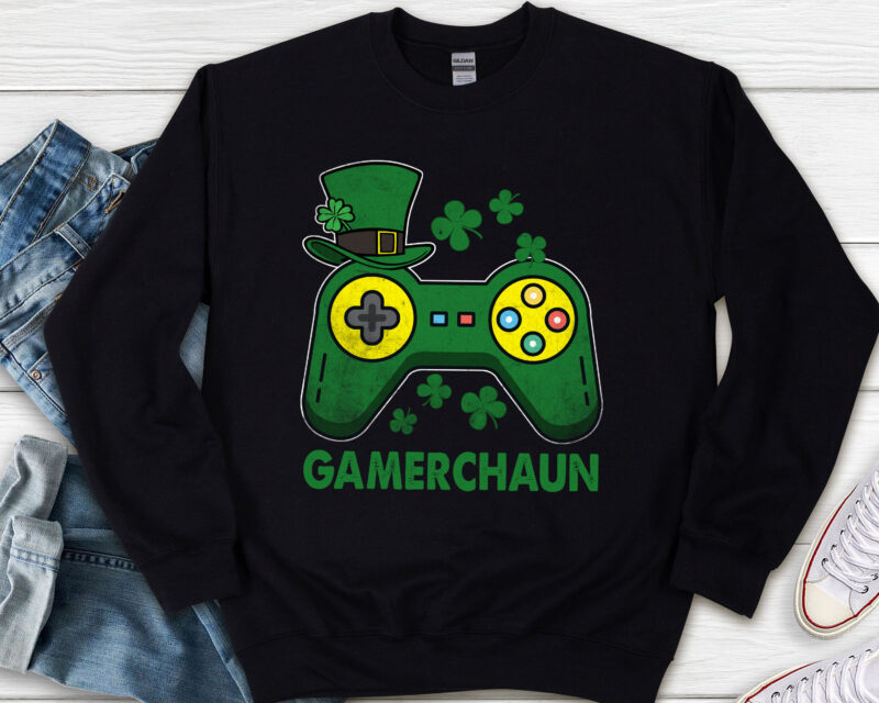 Funny Gamerchaun Irish Gamer Paddys Men St Patrick Day NL