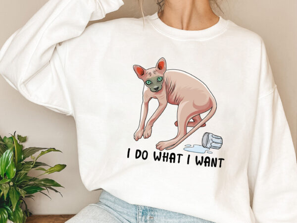 Funny sphynx cat i do what i want cat lady hairless cat lovers nl t shirt graphic design