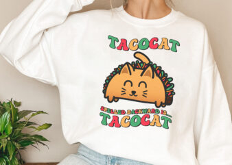 Funny Tacocat Spelled Backward Is Tacocat Cute Retro Groovy NL