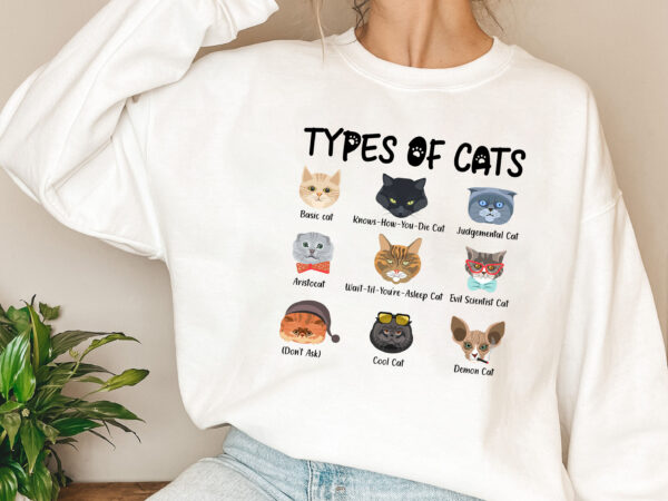 Funny types of cats cat breeds cat lovers judgemental cat nl t shirt graphic design