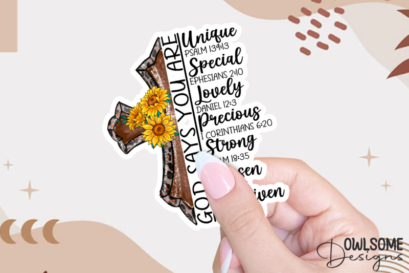 God Says You Are Cross Sublimation PNG