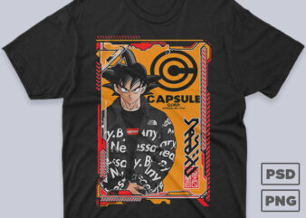 Goku Dragonball Z Fighters Anime Streetwear T-shirt Design