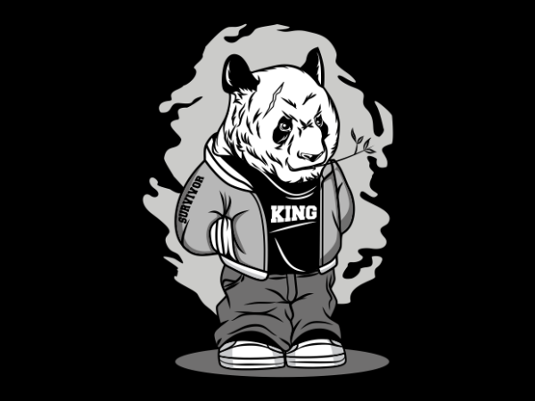 Hup hop panda cartoon graphic t shirt