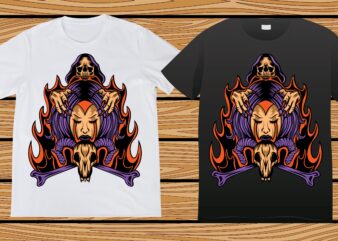 Hannya mask japan tattoo T-shirt design