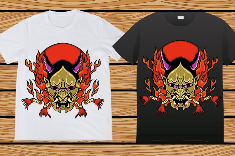 Hannya mask japan tattoo T-shirt design