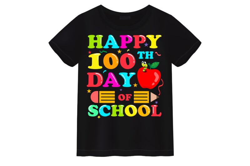 Happy 100th Day of School T-shirt Design