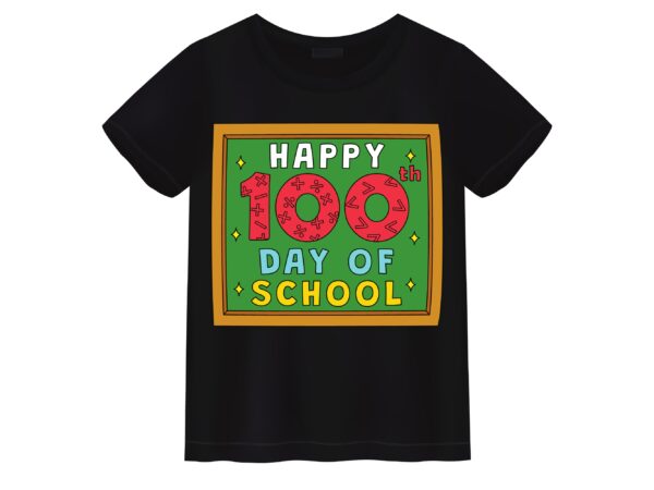 Happy 100th day of school t-shirt design2