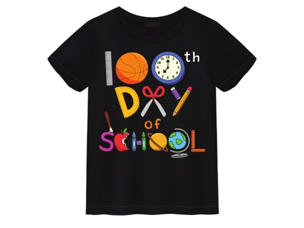 Happy 100th day of school t-shirt design8
