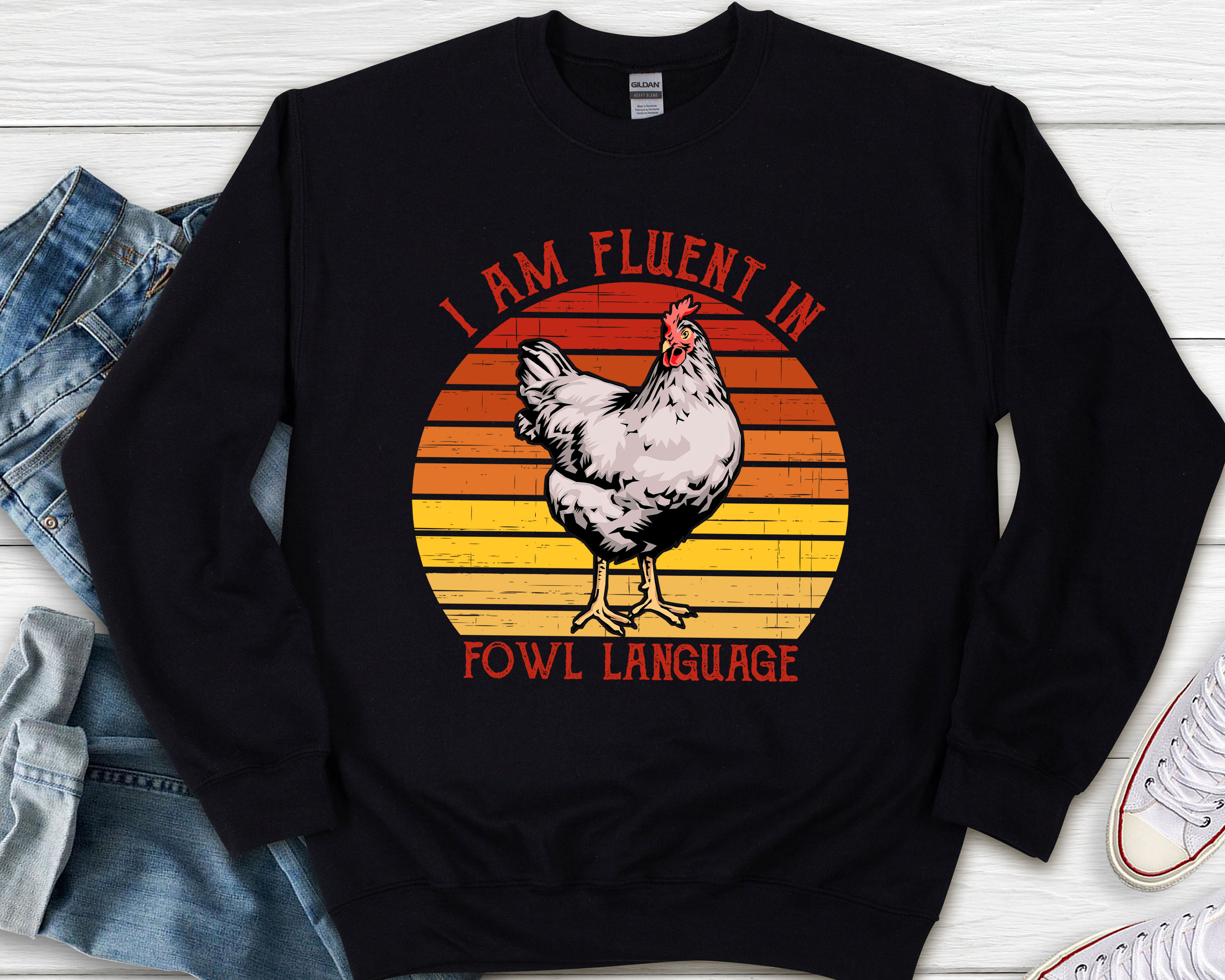 I Am Fluent Fowl Language Funny Png, Retro Vintage Chicken, Farm Gift ...