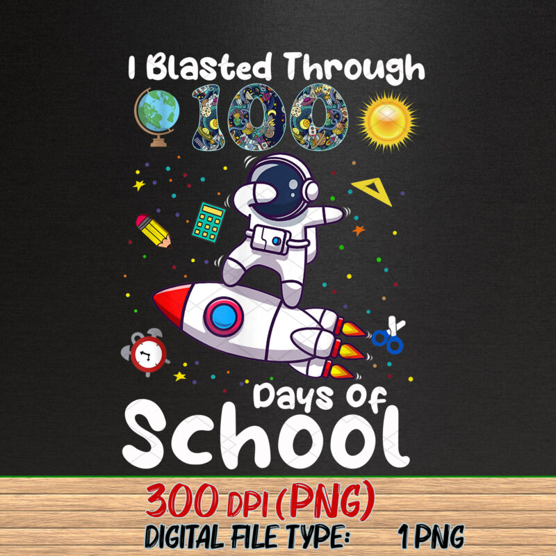 I Blasted Through 100 Days Of School Funny Dabbing Astronaut NC
