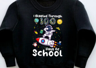 I Blasted Through 100 Days Of School Funny Dabbing Astronaut NC t shirt design for sale