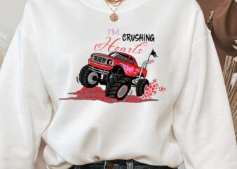 I Crush Hearts Monster Truck Toddler Boys Valentines Day NC t shirt design for sale