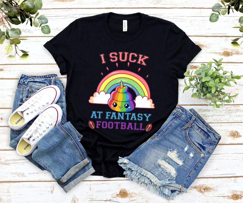 I Suck At Fantasy Football Loser Poop Unicorn Funny Pink NL