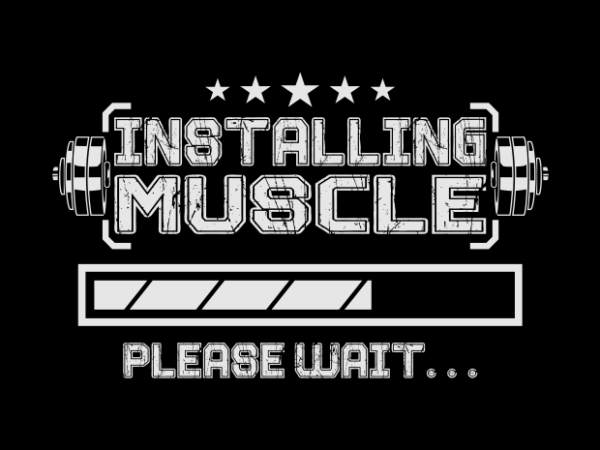 Installing muscle parody t shirt design for sale