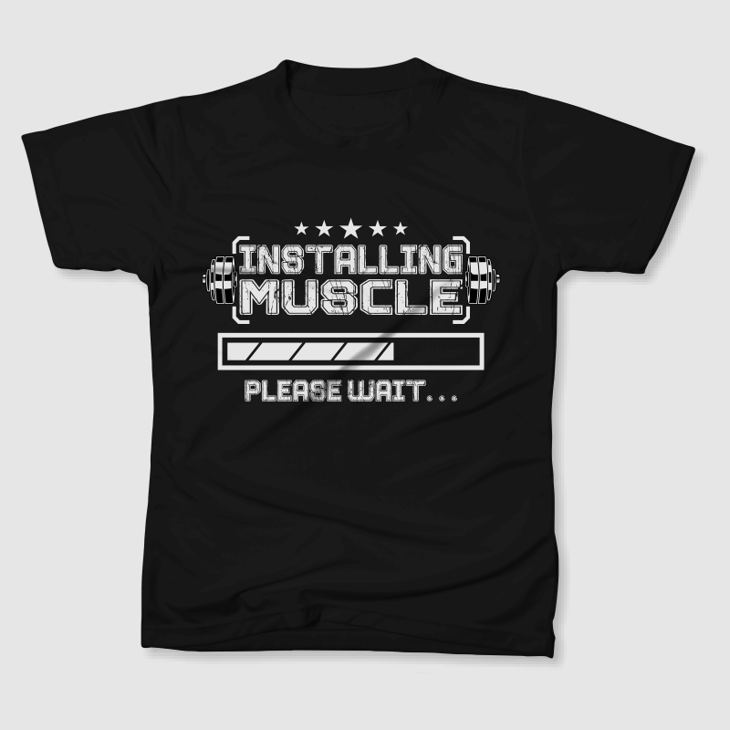 INSTALLING MUSCLE PARODY - Buy t-shirt designs