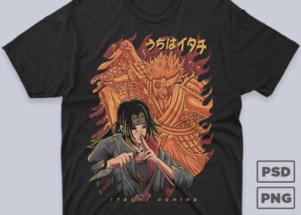 Itachi Uchiha Naruto Anime Streetwear T-shirt Design
