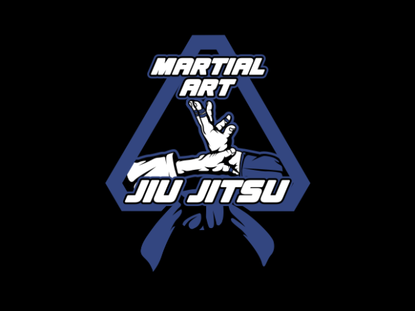 Jiu jitsu martial art poster vector clipart